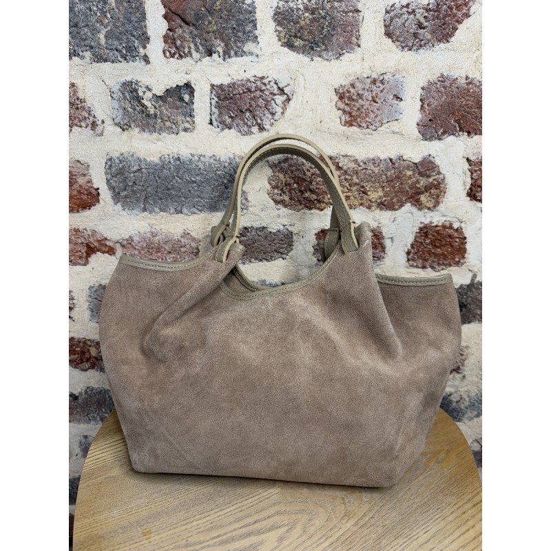Sac Olga daim taupe M