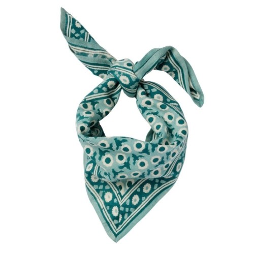 Petit Foulard Isha Bleu Green 