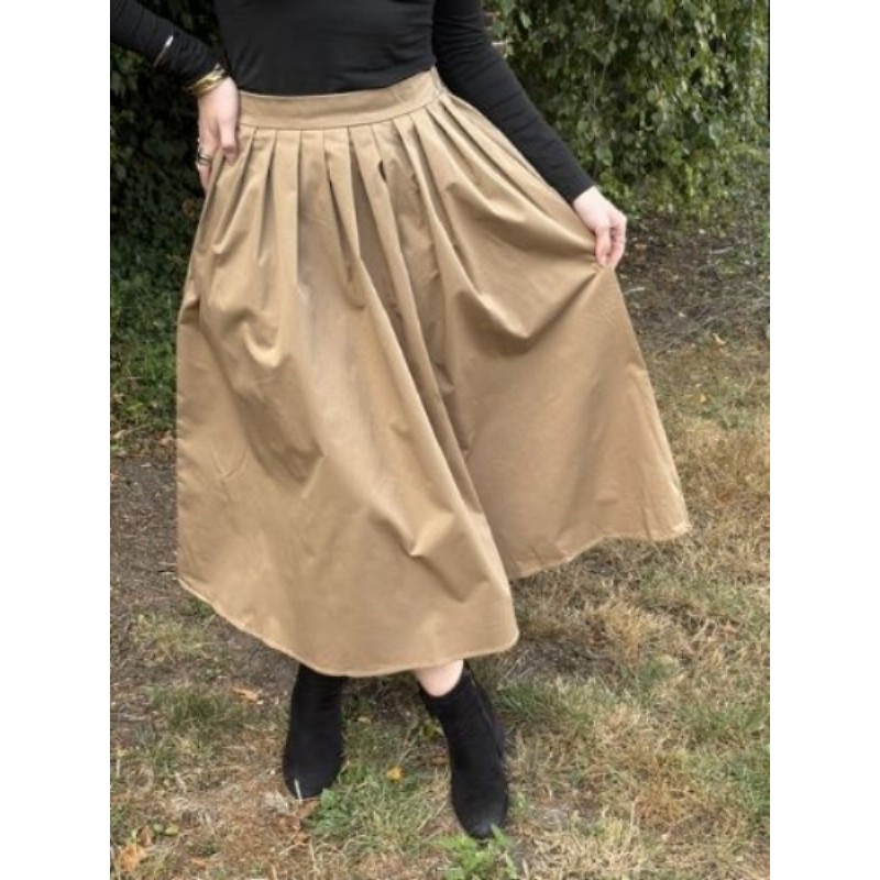 JUPE AMPLE CASSIE TAUPE