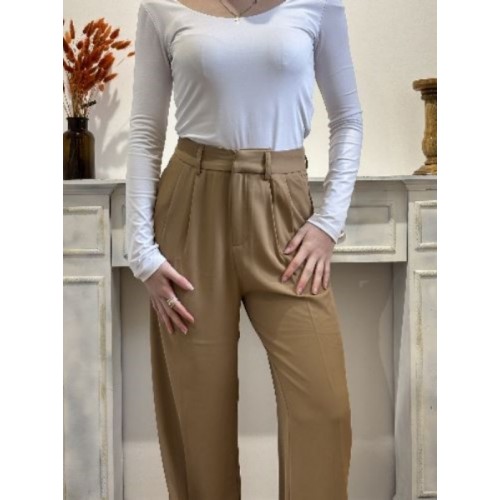 PANTALON FLUIDE CAMEL