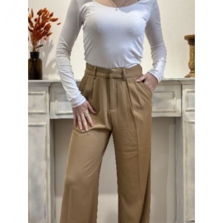 PANTALON FLUIDE CAMEL