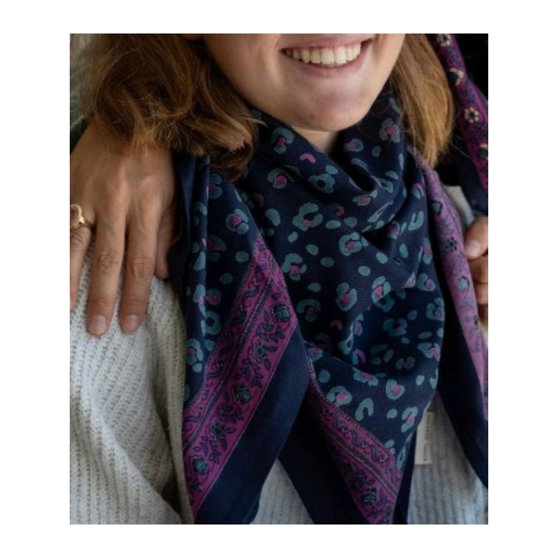 GRAND FOULARD LEOPARD - BENGAL ECLIPSE