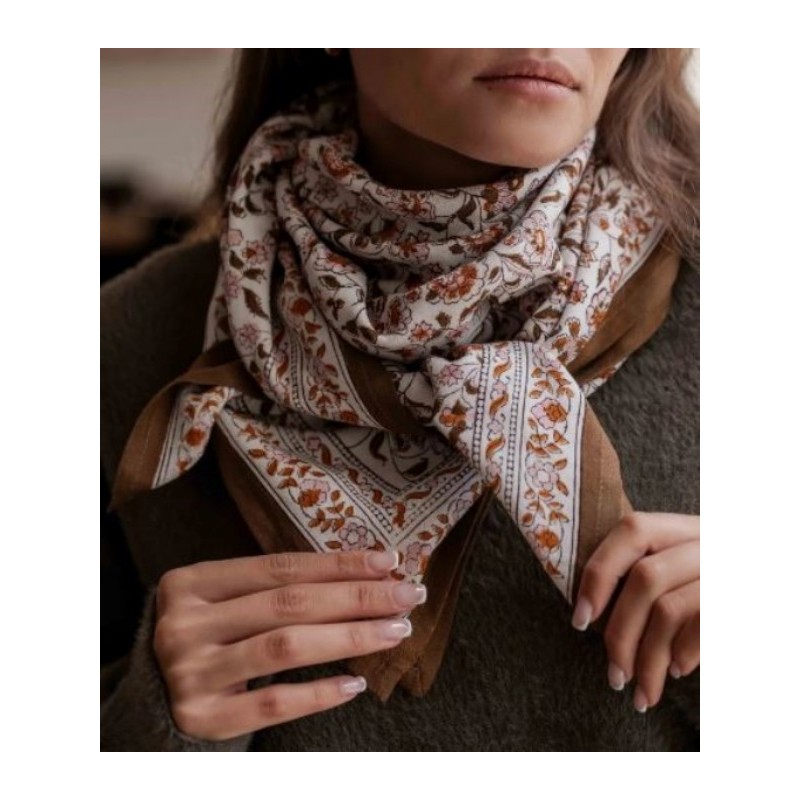 GRAND FOULARD INDIEN EDEL AMBRE