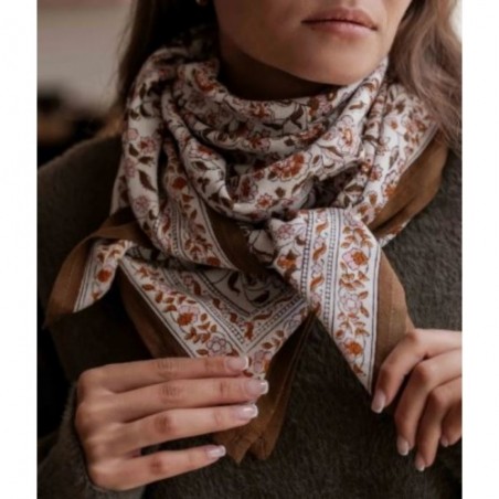 GRAND FOULARD INDIEN EDEL AMBRE