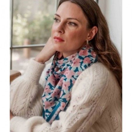 GRAND FOULARD INDIEN - POSY OPALE