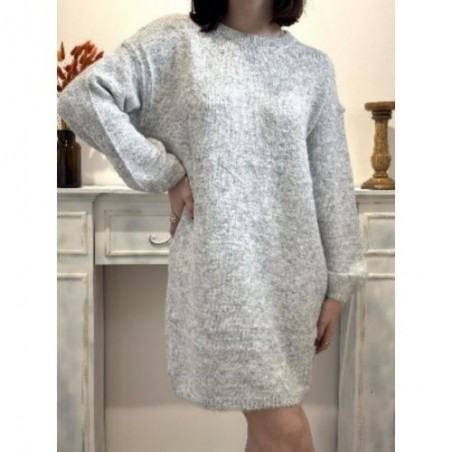 ROBE EN LAINE CHARLIE - GRIS CLAIR
