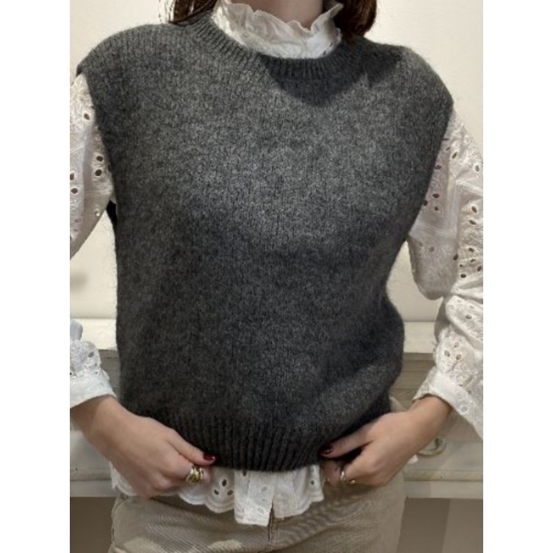 PULL SANS MANCHES DOUX ALPAGA SERGE