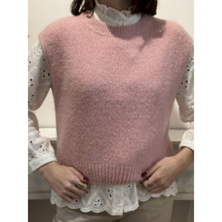 PULL SANS MANCHES DOUX ALPAGA SERGE