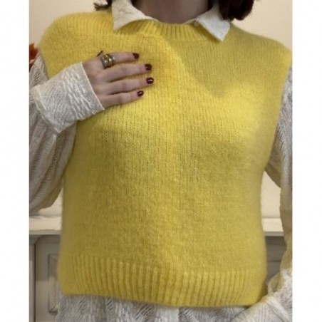 PULL SANS MANCHES DOUX ALPAGA SERGE