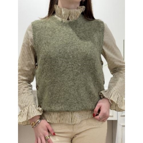 Pull sans manches sauge...
