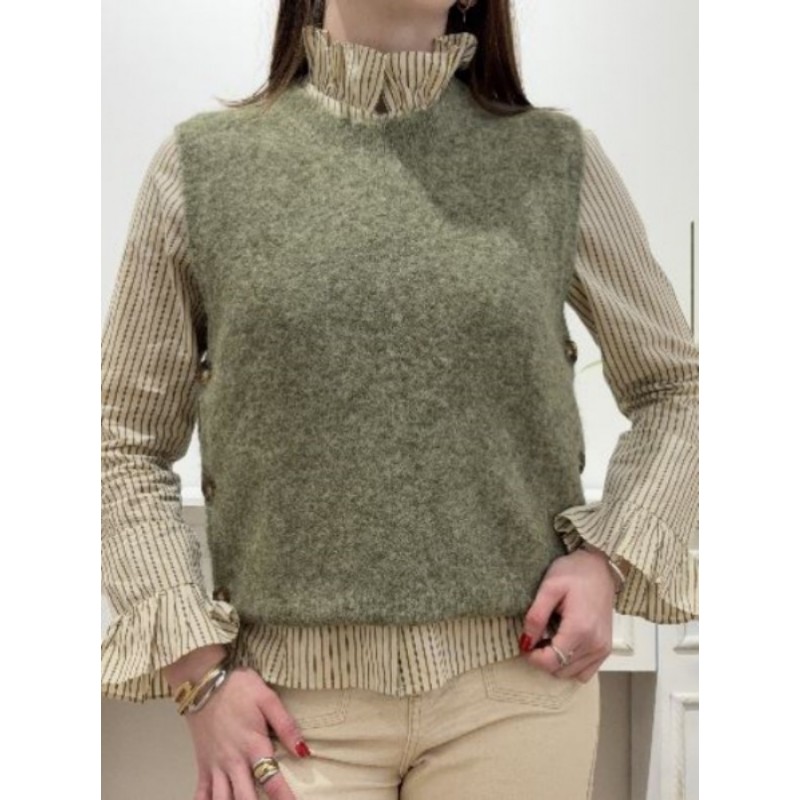 Pull sans manches sauge d'hiver TU