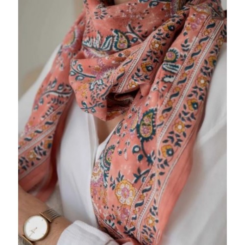 Grand foulard Capri pêche-...