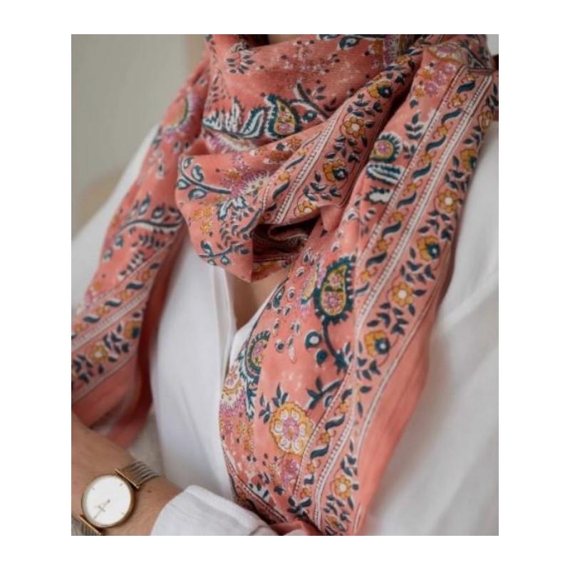 Grand foulard Capri pêche- Pêche