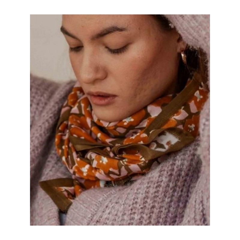 GRAND FOULARD INDIEN POSY CANELLE