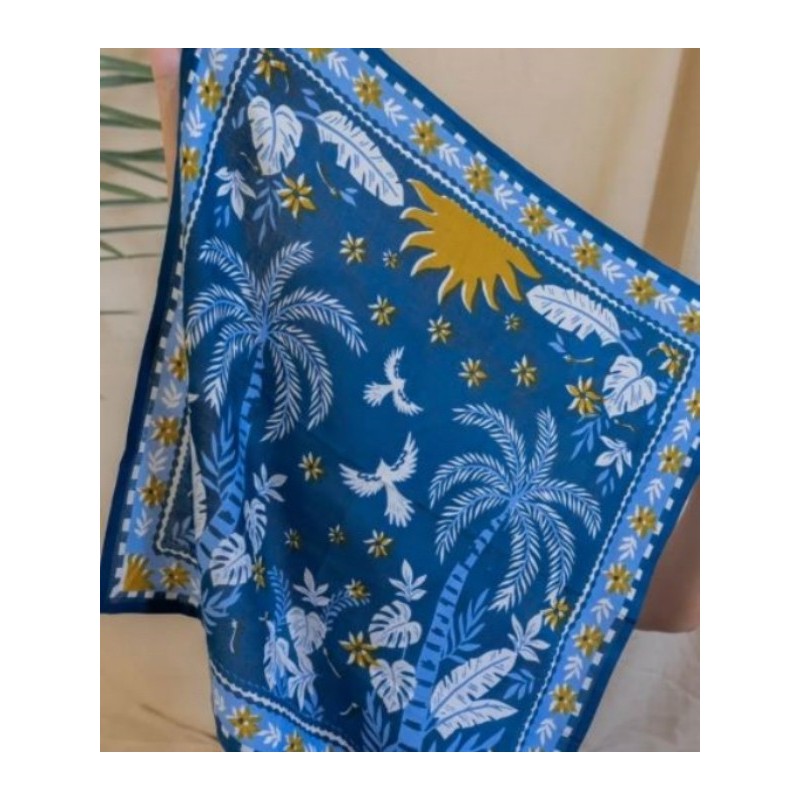 FOULARD TROPICAL SPIRIT BLUE BINDI ATELIER