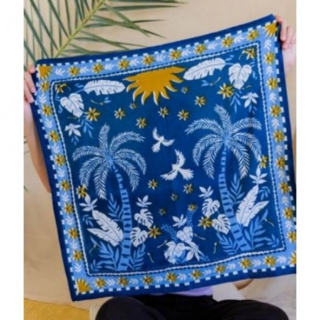FOULARD TROPICAL SPIRIT BLUE BINDI ATELIER