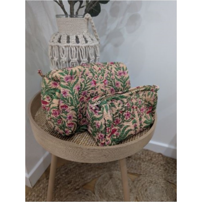 GRANDE TROUSSE FLEUR BEIGE COTON