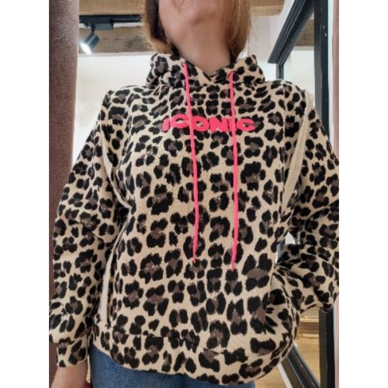 SWEAT A CAPUCHE ICONIC MOTIFS LEOPARD 