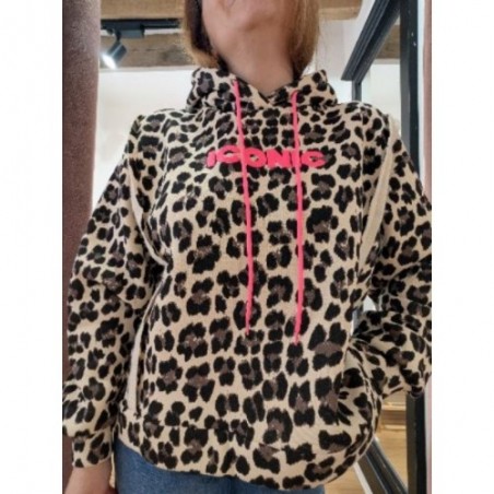 SWEAT A CAPUCHE ICONIC MOTIFS LEOPARD 