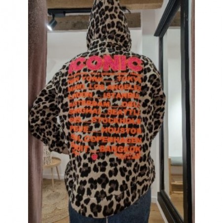 SWEAT A CAPUCHE ICONIC MOTIFS LEOPARD 