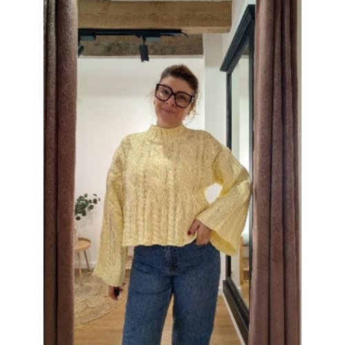 PULL SUNRISE COTON JAUNE
