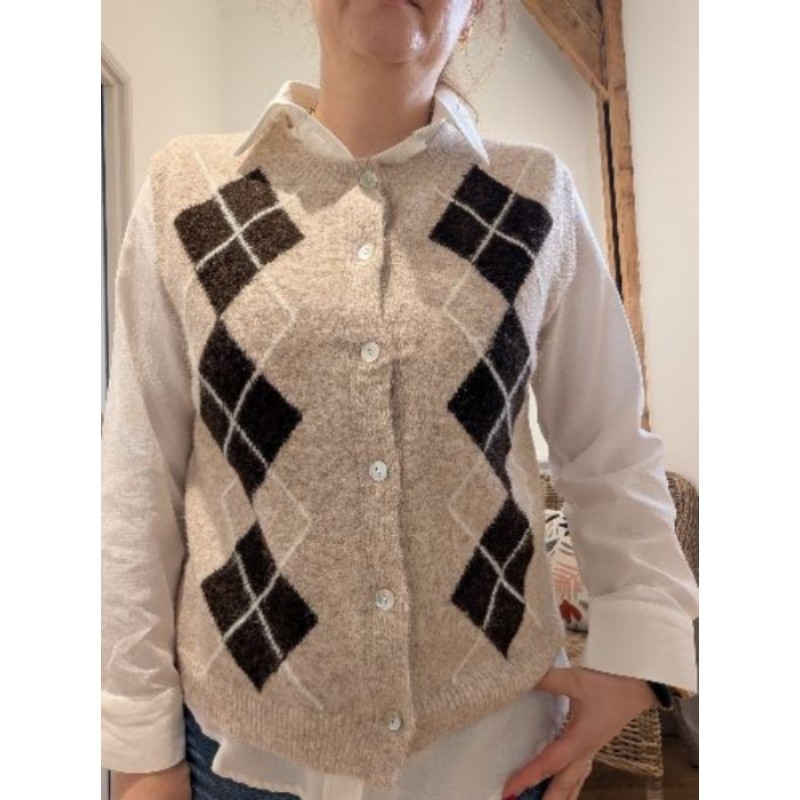 GILET JACQUART BEIGE UNIQUE