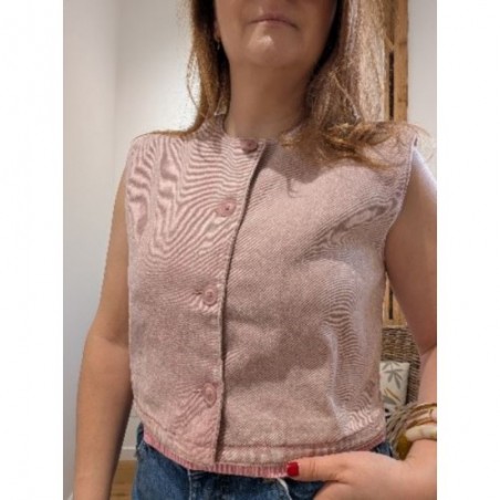 GILET MIMOSA ROSE