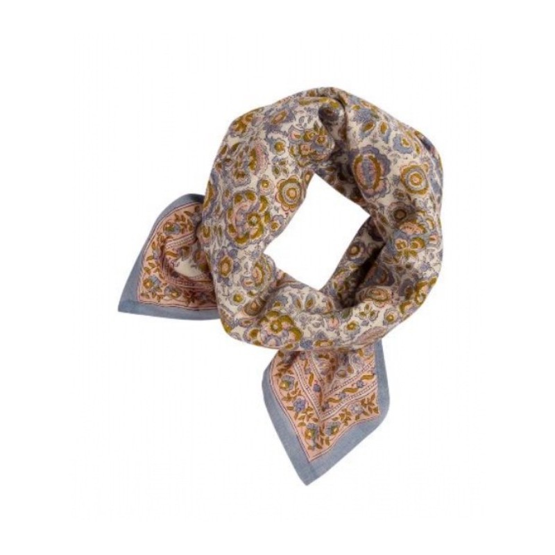 FOULARD INDIEN GARDA BLEUET - BINDI ATELIER