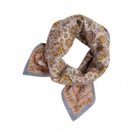 FOULARD INDIEN GARDA BLEUET - BINDI ATELIER