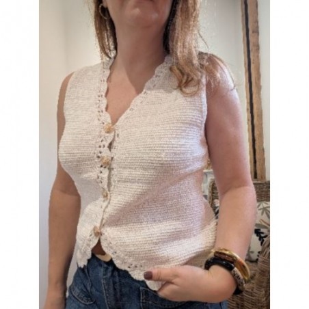 GILET SANS MANCHES MAEVA BLANC