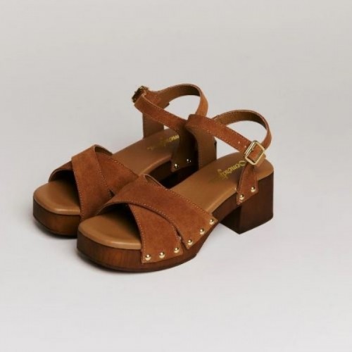 SANDAL CROSTA COGNAC...