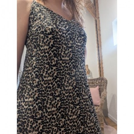 ROBE LONGUE FLUIDE LEOPARD - WILD CHIC