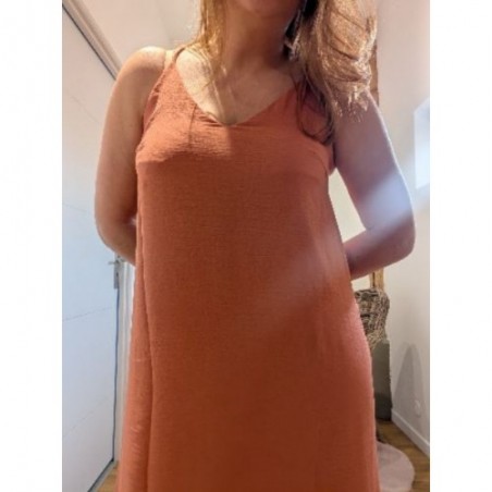 ROBE LONGUE PERRINE VIEUX ROSE